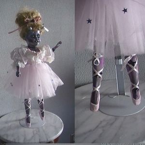 OOAK Haunted Zombie Demon Ballerina Doll w fangs